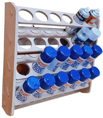DIN Premium Plywood Aerosol Can Holder Bracket Rack (24x Aerosol Spray Cans)