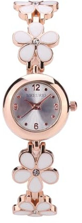 Montre Bracelet pour Femme à La Mode Ronde avec Cadran en Forme De Fleur, Montre Bracelet Femme ÉLéGante Montre Femme avec Bracelet en Acier Inoxydable Cadeau De Montre, Montre Femme Pas Cher Poignet