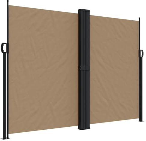 vidaXL Seitenmarkise, Sichtschutz Ausziehbar, Windschutz Sonnenschutz für Garten Balkon Terrasse, Seitenrollo Seitenwandmarkise, Taupe 180x600cm