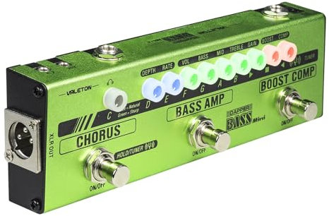 Valeton Dapper Bass Pedal Mini Stage Session Gigging Pratica Amplificatore Analogico Boost Comp Chorus Bass Multi-Effetti Pedale MES-2