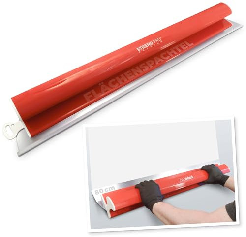 STREND PRO Spatola per Superfici 80 cm PREMIUM con Impugnatura Z | PROFI Set di Spatole per Muro a Secco e Stucchi | Anello in Acciaio Inossidabile Antiruggine 0,3 mm | Spatola Lisciante, per Rasatura