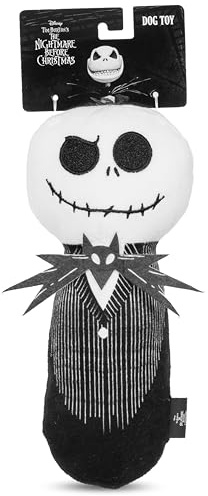 Disney for Pets Tim Burtons Nightmare Before Christmas: Jack Skellington 22,9 cm Plüsch-Bobo-Hundespielzeug im Bobo-Stil, Plüsch-Quietsch-Hundespielzeug, offizielles Lizenzprodukt,