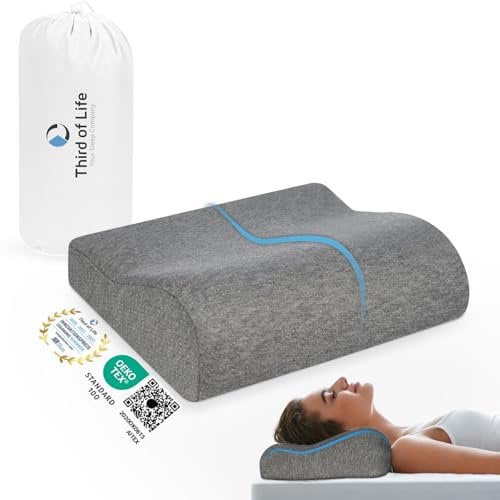 Reisekissen Memory Foam, ergonomisches Reisekopfkissen, weiches Nackenstützkissen für Kinder, Erwachsene, Allergiker, Nackenkissen Reise, kleines Kissen für Auto, Flugzeug Camping, travel Pillow