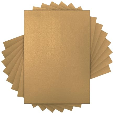 Craft Perfect Pearlescent Card A4 - Pack of 40 - Majestic Gold - 250gsm Double-Sided Acid-Free Cardstock for Die Cutting & Crafting