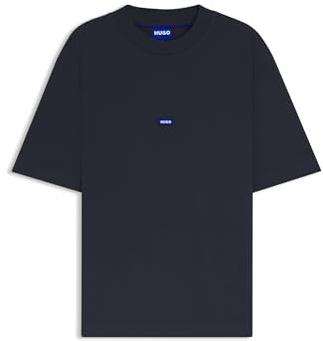 HUGO Herren Nieros T-Shirt aus Baumwoll-Jersey mit Logo-Badge