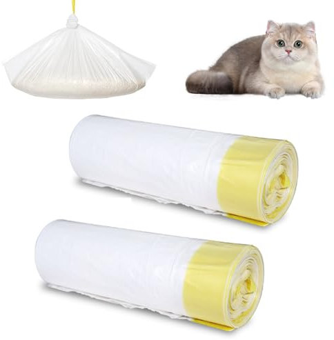 BCENG Katzenklo Beutel 40 Stück Katzentoiletten Reißfeste Katzenklo Tüten 94 x 45cm Katzentoilette Beutel mit Kordelzug Eingedickt für Katzentoilette Einfachen Wechsel Der Katzenstreu