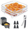 Mapille Carrée Air Fryer Rack Empilable en Acier Inoxydable, 20cm Grilles pour Friteuse, Griller Rack Air Fryer Accessoires pour Barbecue, Four, Air Fryer Déshydrateur Rack Grill Rack Air