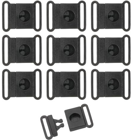 sourcing map Sicherheitsverschluss, Kunststoff, flacher Schnappverschluss, Hakenverschluss für BH, Hundehalsband, Geschirr, Schlüsselband, Schwarz , 25mm