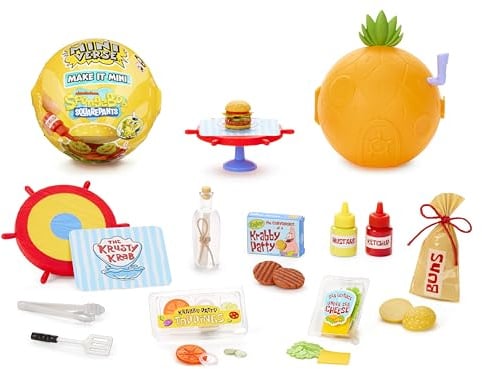 MGA's Miniverse Make It Mini Spongebob Squarepants – Mini-Sammlerstücke, Kunstharz-Bastelspiel, Nachgebildete Lebensmittel, Nicht ESSBAR, Für Sammler & Kinder ab 8, Orange