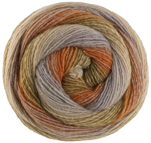 LANA GROSSA Gomitolo Gala| Dochtgarn im Farbverlauf mit dezentem Lurex-Effekt | Handstrickgarn aus 60% Schurwolle, 38% Polyacryl & 2% Polyester | 200g Wolle zum Stricken & Häkeln | 700m,FB 4028