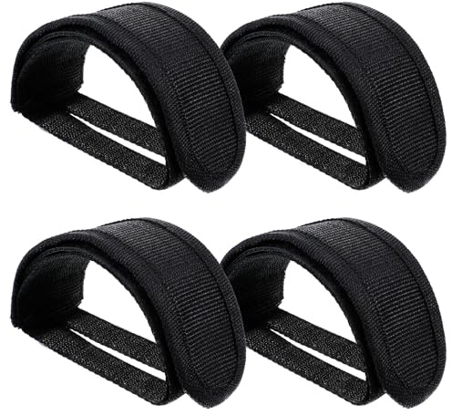 WJIAAA Fahrradpedalgurte,4 Stück Pedalriemen Kinder,Pedale Fahrrad Universal Fahrrad Pedal Straps für Fixed Gear Bike Schwarz