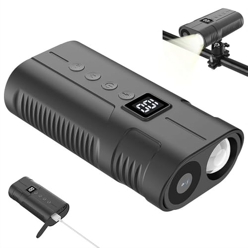 Bicycle Front Light Camera 2-in-1，1080P HD Waterproof Cycling Camera with 5000mAh Battery，150° Wide Angle Bike Light & Recorder，WiFi APP，10H Recording for Mountain Road Bike