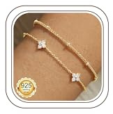 Chriscoco Armband Silber 925 Damen 14K Vergoldete Armband Damen Mädchen Verstellbare Armbänder Gold Silber Armkette Gold Schmuck