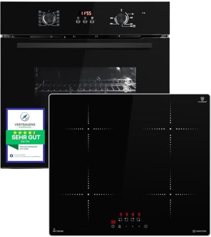 KKT KOLBE Herdset SET8005FBIH859ED, Backofen und Induktionskochfeld | 60 cm Backofen BO8005FB, 59 cm Induktionskochfeld IH85900ED, Grill, Heißluft, Timer, Wärmeschutzverglasung, Kindersicherung