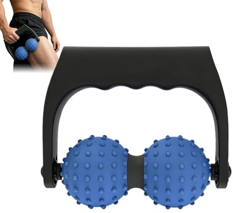 Massage Ball Roller - 10,3 x 11,5 cm Handheld Portable Manual Rolling Massager | Muscle Massage Tool | Double-linked Bumped Ball for Neck Shoulder Foot Leg Arm Body Home Workout Pregnancy