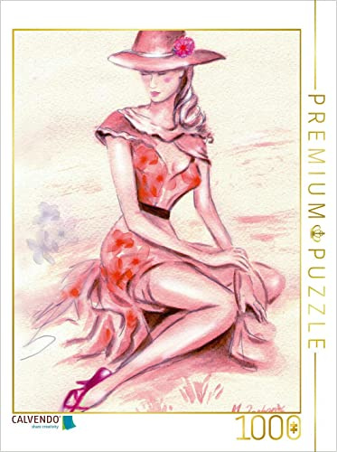 CALVENDO Puzzle Träumende Lady mit Hut | 1000 Teile Lege-Größe 48 x 64 cm Foto-Puzzle für glückliche Stunden