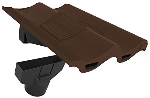 Dark Brown Double Pantile Roof Tile Vent & Adapter, Marley Redland Sandtoft