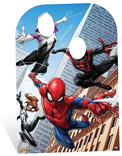 STAR CUTOUTS Marvel Spider-Man Web Warriors Kindergröße Party Stand-In, Mehrfarbig, 136 x 94 x 136 cm