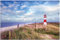 Wallario Outdoor-Poster für Garten oder Balkon Leuchtturm am Strand von Sylt, Motivbanner Größe: ca. 120 x 180 cm, Outdoor-Bild