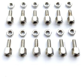 24X Brass Copper #4-40x5+7 M-F Male-Female Hex Cylinder Standoff Spacer Screw Jackscrew Nut for Motherboard VGA DB9 DVI COM Port - (Color: Male-Female Standoff)
