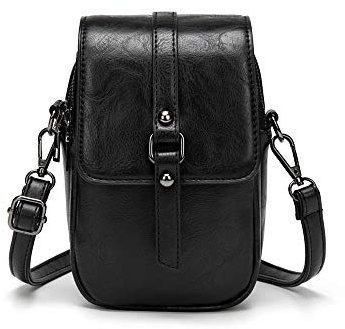 myfriday Vintage Umhängetasche für Damen Kleine Schultertasche Handtasche Messenger Bag Handytasche mit 2 Haupttaschen & Kopfhörerloch