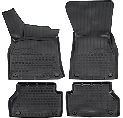 Norm Liners 3D Gummimatten passend für Audi A6 C8 2018-2025 4tlg, Allwetter TPE Fußmatten mit hohem Rand Passform rutschfest Geruchsneutral Schwarz