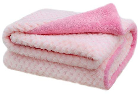 furrybaby Premium Fluffy Fleece Dog Blanket, Soft and Warm Pet Throw for Dogs & Cats (PinK, S (60x80cm))