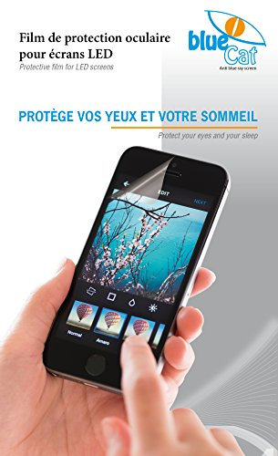 BlueCat Screen Protector 100% Blue Light Blocking Protection Filter Eye protector for LED Screens iPhone 8 Plus Eye-care