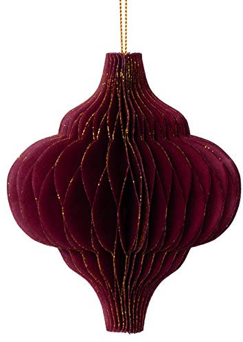 coopz Weihnachtskugel Weihnachtsschmuck Papier Anhänger Orient 12,5 cm Weihnachten, Farbe:Bordeaux