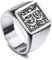 VIBOOS Benutzerdefinierte gravierte Initiale Monogram Signet Ring für Männer Frauen Jungen Herren Ringe Edelstahl, Bündel mit Ringgrößeneinstellern (Silberne Farbe)