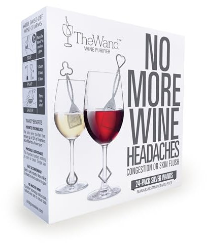 PureWine - Filtri stick per istamine e solfiti – Riduce le allergie del vino e depuratore stick aera ripristinando gusto e purezza (confezione da 24)