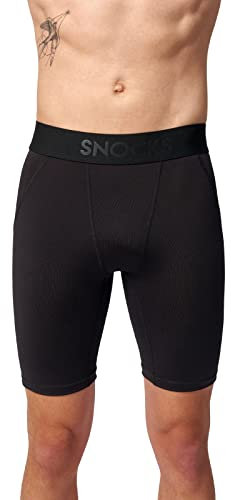 Snocks Kompressionsshorts Herren aus recyceltem Polyamid - Super Atmungsaktiv und Komfortabel - Angenehme Flache Nähte - Kein Kratzender Zettel - Schwarz - XXL