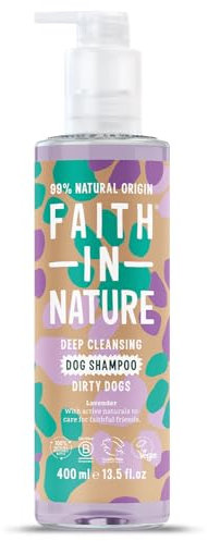 Faith In Nature Natural Lavender Dog Shampoo, Vegan & Cruelty Free,No SLS,Silicones or Parabens, Deep Cleansing, For Dirty Dogs, 400ml