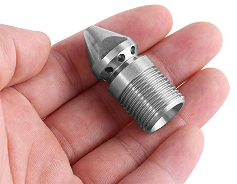 Sewer Cleaning Nozzle, Nozzle Pressure, 3/8BSP Drain Jetter Nozzle with 304 Stainless Steel Male Thread Drain for Cleaning Applications, Garden Watering, Car Washing, Tube Cleaning