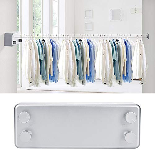 Changor Tendedero Retráctil de Pared, Tendedero Balcon con Cuerda de Acero de 4m para Tender Secar Ropa en Interior y Exteriores