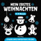 Mein Erstes Weihnachten | Schwarz Weiß Kontrastbuch für Baby | 0-12 Monate: Einfache Schwarz-Weiß-Bilder zur Entwicklung des Sehvermögens von Babys | Lustige Geschenke für neues Baby