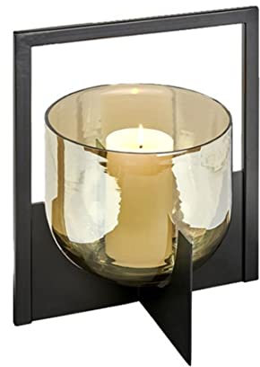 Lambert - Windlicht - Luciano - Metall, Glas - Farbe: schwarz/klar - (ØxH) 30 x 37 cm