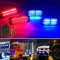yifengshun 4x20 LED Lampeggiante Rosso&Blu Polizia Lampada Lampeggiante Di Emergenza Con 18 Modalità Stroboscopiche Polizia Auto LED Luce Con Telecomando Wireless Per Auto Camion Trattori 12-24V