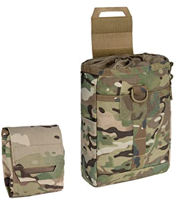 IDOGEAR Molle Dump Pouch Tactical Molle Pouches Foldable Drawstring Mag Pouches for Battle Belt Vest Plate Carrier Backpack Utility Folding Dump Pouch Waist Bag (camo)
