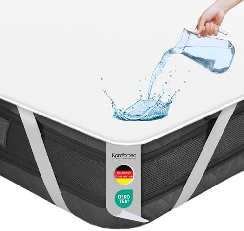 Komfortec Wasserdichter Matratzenschoner 120x200cm | Atmungsaktiv, Knisterfrei, Oeko-TEX Zertifiziert | Matratzen Inkontinenzauflage, Bequeme Passform | Weiß