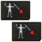 2 Stück Schwarzer Bart Pirat Rotes Herz Militär Bestickte Applikation Verschluss Piratenflagge Emblem Patch zum Befestigen an Kleidung Jacken Jeans Hut Weste Hundegeschirr Sammeln