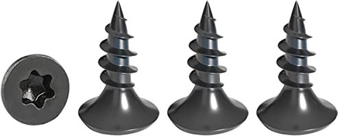 Drenky Holzschrauben Torx Schwarz 50 Stück, Schrauben Senkkopf M4 X 10 mm Aus Edelstahl Rostfrei A2 Vollgewinde Spanplattenschrauben Selbstschneidende Schrauben Universalschrauben Torx TX20