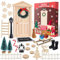 Wichteltür Zubehör Weihnachten set - Wichtelhaus Weihnachtsdeko, Wichtel mit Zubehör und Weihnachtsgeschenkbox, Weihnachtsbaum Dekokranz mini Garten Mobel Ornamente, Weihnachten Geschenk für Kinder