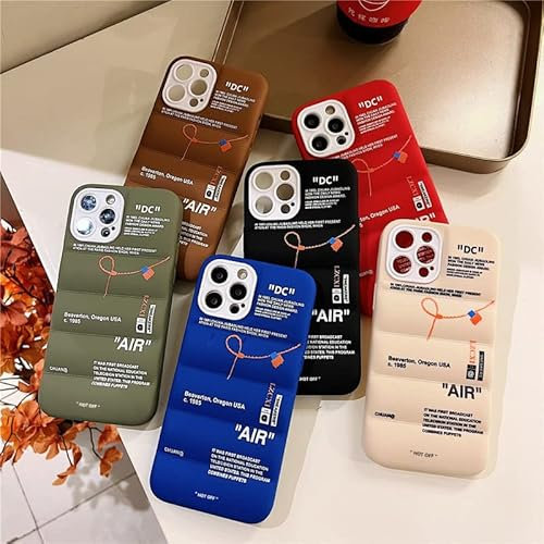 Devineresse Hot Off Sports Shoes Brand Phone Puffer Case for iPhone 14 13 12 11 Sneakers ins White or Black Label Soft Cover-Brown for iPhone 7/8/SE2020