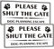 2 Pack Please Shut The Gate Signs Metal Reflective 5.9x11.8 Inches, Close Gate Sign Dog Planning Escape, Durable Aluminum, UV Resistant, Waterproof, Anti-rust, With 4 Drilling