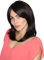 Prettyland schwarz Mittellange lange Gestuft Glatte Schulterlange Damen Perücke mit Pony Wig C1343