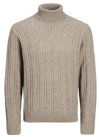 JACK & JONES Jprblatrent Knit Cable Roll Neck BF Jersey de Punto, Crudo, M para Hombre