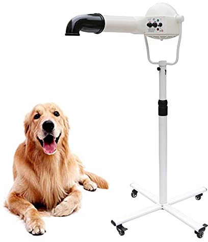 vhdurike Set di Supporto per asciugatrice per Animali Domestici, phon per Cani da 2200 W, Altezza Regolabile, asciugatrice per toelettatura per Cani ad Alta velocità,Rosa