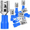 30Stk Flachsteckhülsen 1,5-2,5mm²/Steckbreite 6,35mm PVC Flachstecker Teilisoliert Kabelschuh FDD Kabel-Verbinder aus Kupfer verzinnt