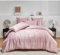 Housse de Couette Satin 220x240 Rose Adulte 2 Personnes Trellis Parure de lit Satin Sets de Parure Housse Couette Géométrique avec 2 Taies d'oreiller 65x65cm avec Fermeture Éclair